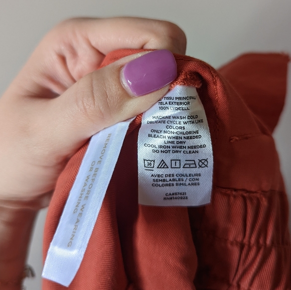 NWT LOFT Drawstring Pocket Skirt, Coral, Size S - Picture 5 of 8